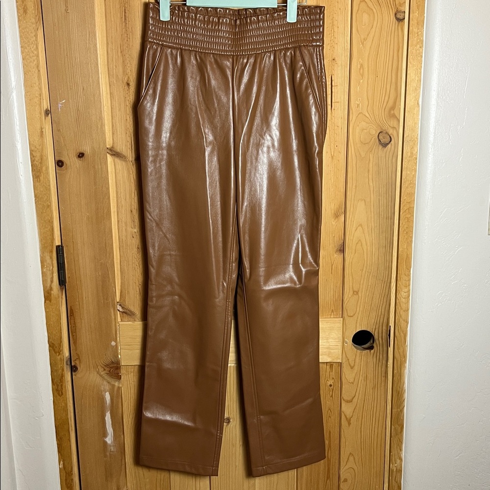 JOIE Faux Leather Straight Leg Pants